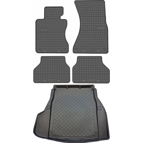 Juego de alfombrillas de goma para coche y alfombrilla para maletero para BMW Serie 5 E60 Sedán (de julio a febrero de 2010)