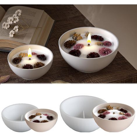 Set of 2 WISIRENT silicone molds, aromatherapy candle holder, silicone casting mold, casting mold, silicone mold, tealight candle for plaster, crafts (1/5)