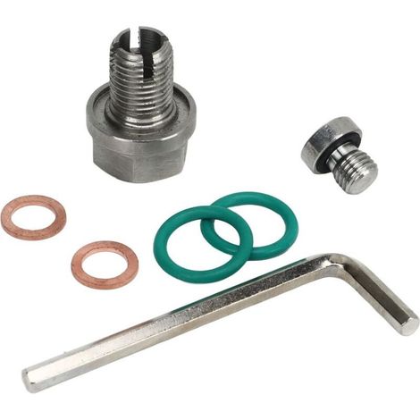 Bouchon de vidange d'huile moteur, kit de réparation de filetage de carter d'huile en acier inoxydable avec clé hexagonale et joint torique (M12.1-1.25x15mm) (1/4)
