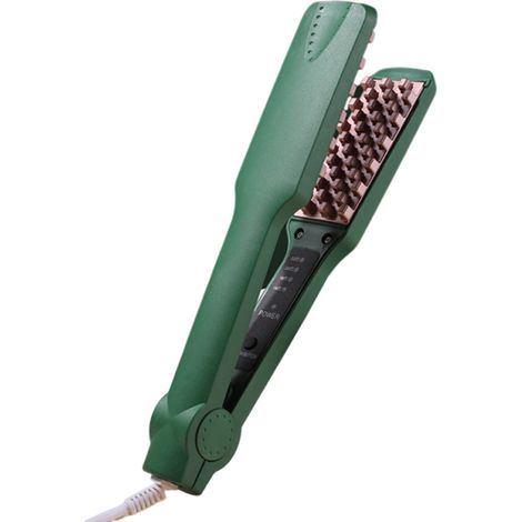 1 Fer à crêper, plaques céramique tourmaline, chauffage rapide PTC, température réglable, pour cheveux volumineux