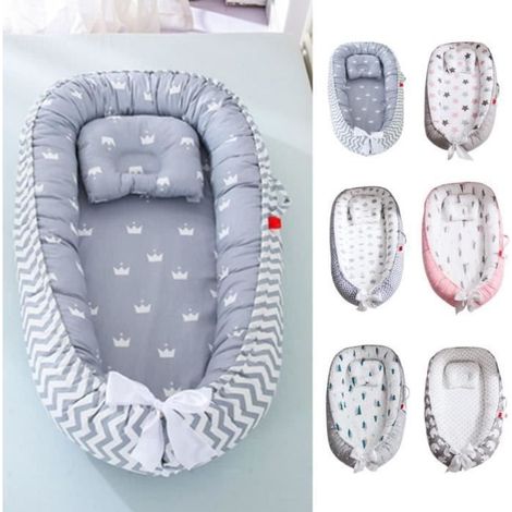 Réducteur lit bébé cocon vague – Coton éponge épais – Anti-pression – Lavable – Nuit paisible