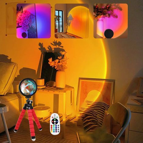intelligentdirigéProjecteur de coucher de soleil, supporteAPPLICATIONet télécommande (1/5)