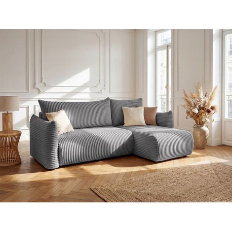 Ecksofa Schlafsofa MAILAND XS in Stoff Tilia Dunkelgrau Ottomane Rechts (1/5)