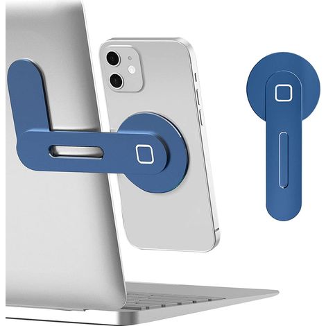 Support Téléphone Portable - Magnétique Latéral Réglable - Pour Ordinateur Portable et Écran - Aluminium - 1 Pièce (1/5)