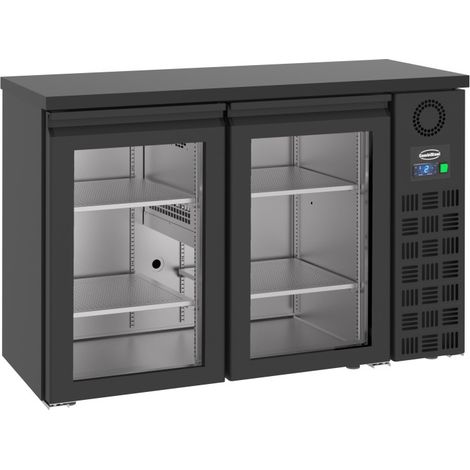 Arrière bar réfrigéré noir 2 portes en verre - Combisteel (1/3)