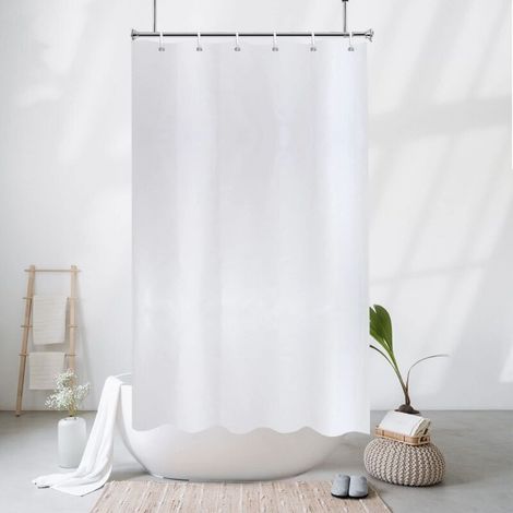 Rideau de Douche Textile étroit 120x180, Tissu Polyester Petit Rideau de Bain Hydrofuge avec Oeillets métalliques, Largeur 120 x Hauteur 180cm