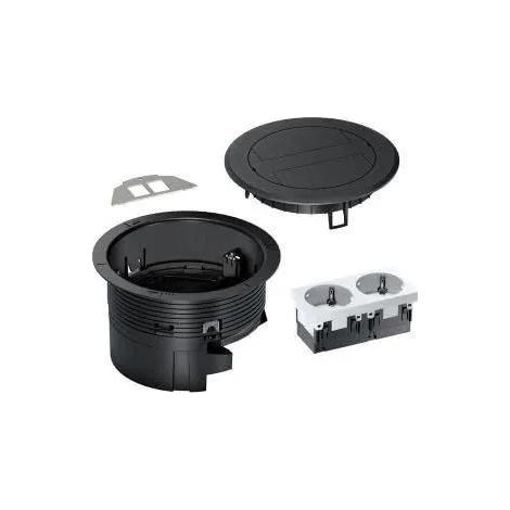 Hager BSR02D03 toma de suelo negra SCHUKO empotrable