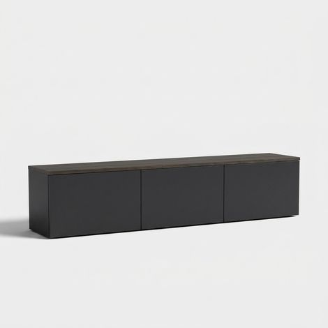 Mueble flotante para TV con LED y puertas 160 cm Neon V2 - Antracita (1/5)