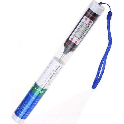 Thermomètre de Cuisson Numérique, Thermomètre à Viande,Thermomètre Cuisine Digital avec Sonde Acier Inoxydable, avec Bouton ° C / ° F, Grill, Barbecue, BBQ, Steak, Bonbons, Lait, Eau Bain (1/5)