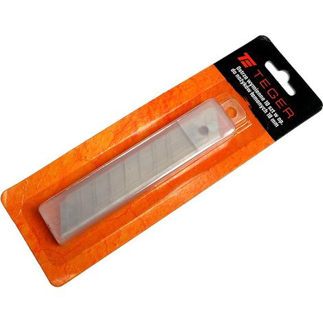 Cuchillas de repuesto, 10 unidades por paquete, para cuchillos de cuchillas Teger de 18 mm.