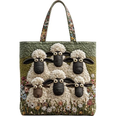 Sac fourre-tout motif mouton - Sac de courses matelassé - Pour tous les (1/5)