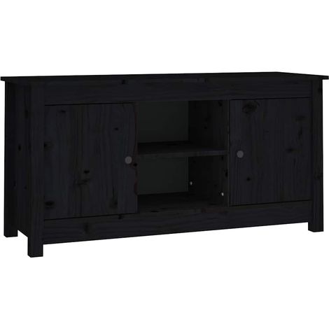 Maison Exclusive - TV-Schrank Schwarz 103x36,5x52 cm Massivholz K (1/5)