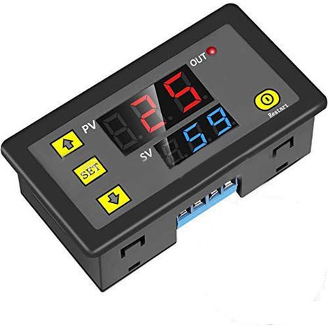 RASTKY Module de Relais à Affichage Numérique avec Interrupteur de Retard de Cycle pour Un Fonctionnement Stable, Testeur de Tension, Commutateur de Relais de Synchronisation 110-220 V –