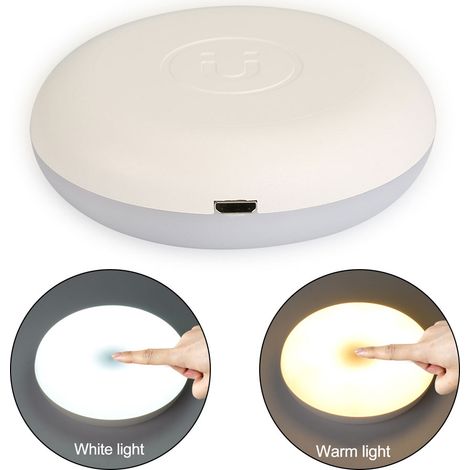 Veilleuse tactile blanc chaud, luminosité réglable, compacte, pour chambre à coucher, chevet, armoire, escalier (1/5)