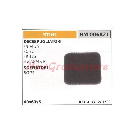 STIHL Schwamm-Luftfilter für Freischneider FS 74 76 FC 72 FR125 006821