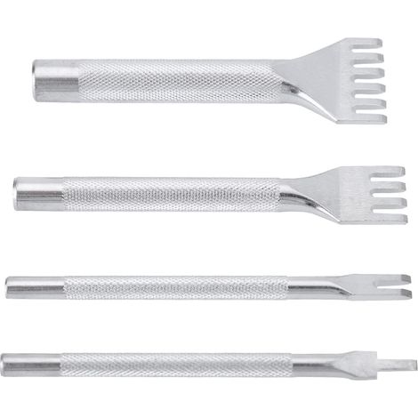 Kit de 6 outils de travail du cuir (perforation, couture, sculpture, rainurage de selle). (1/5)