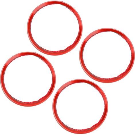 4PCS Bague Centrale Décorative Espaceur en Alliage d'Aluminium pour Voiture, Rouge - Entretoise Moyeu de Roue Personnalisée Auto (1/5)
