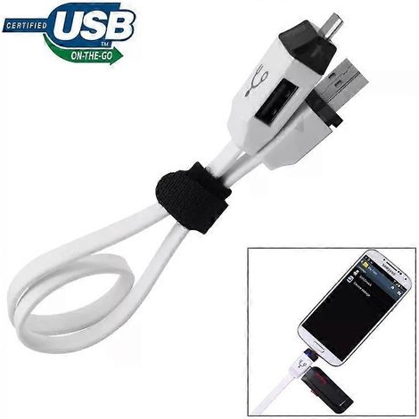 Câble USB OTG - 30 cm USB 2.0 mâle vers micro USB mâle et femelle pour Android (1/5)