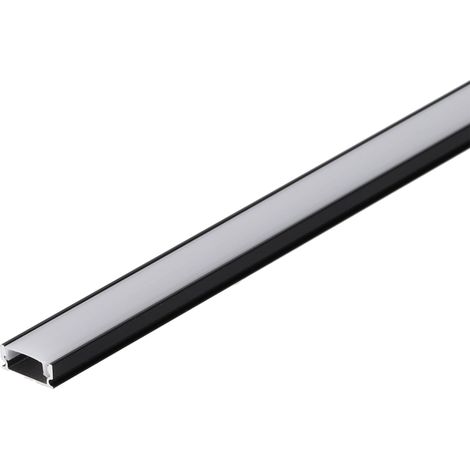 Profilo in alluminio nero per striscia LED - Diffusore opalino