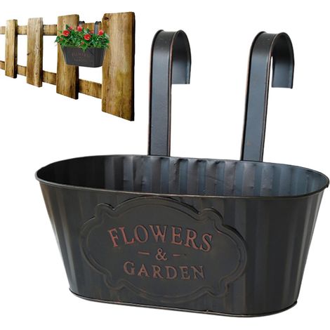 Jardinière Balcon Métal - 1 Unité - Fer Robuste - Système Drainage - Garde-corps Extérieur Jardin Patio