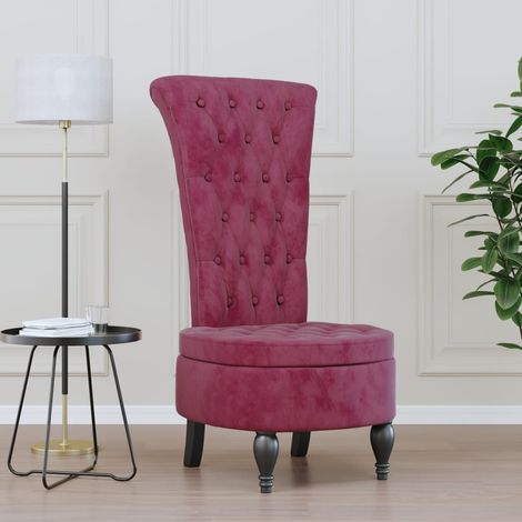 Chaise à dossier haut Fauteuil Siège à dossier rouge bordeaux conception de bouton DGBDF766043 (1/5)