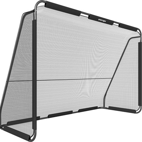 Schwarzes Garten-Fußballtor aus Metall 300 x 200 cm mit strapazierfähigem Netz (1/2)