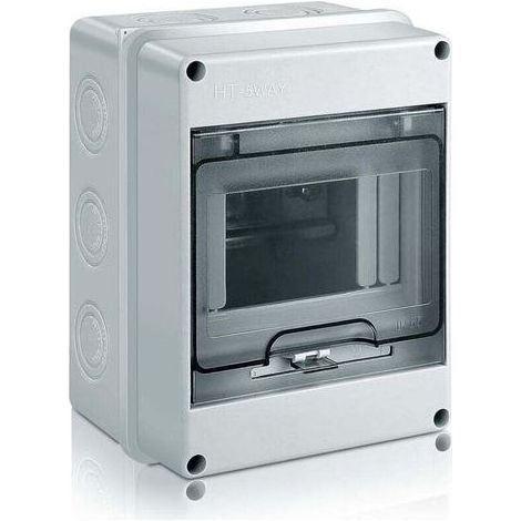 Coffret Electrique Etanche Exterieur, IP65 Boîtier de Distribution en Saillie avec Terminaux, ABS de Surface en Plastique pour une Utilisation à l'extérieur， (5 MODULE) (1/5)