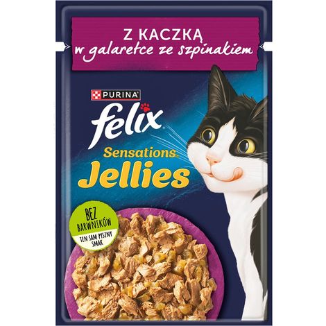FELIX SENSATIONS Katzenfutter Ente Spinat 85 g NESTLÉ (1/2)