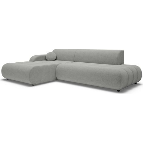 Selsey Arione - Ecksofa mit Schlaffunktion, Chenille Hellgrau, 283 cm - links (1/5)