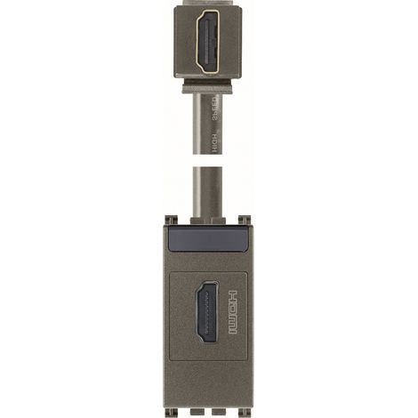 VIMAR - 19346.H.M Presa HDMI 2.1b con cavo a 90° Metal