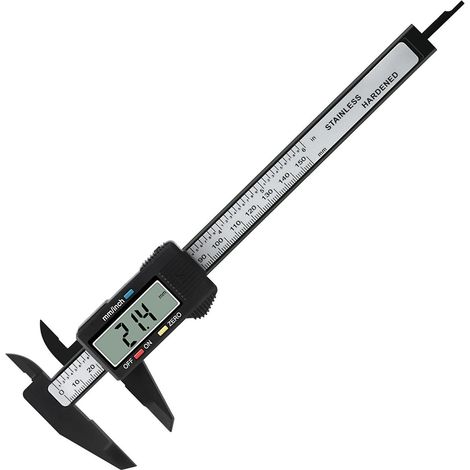Hochpräziser elektronischer Digitalmessschieber 0–150 mm aus kohlenstofffaserverstärktem Kunststoff