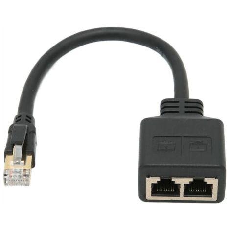 Câble Répartiteur Ethernet RJ45, Adaptateur Répartiteur RJ45 Mâle à 2 Femelles, Câble Adaptateur de Commutateur Ethernet RJ45 Professionnel pour Connecteur de Prise Ethernet de Bureau à Domicil (1/5)