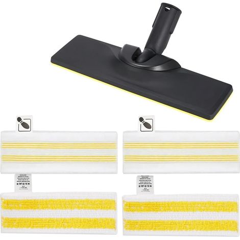 Set Suceur de Sol Compatible avec nettoyeur vapeur Kärcher Easyfix SC2 SC3 SC4 SC5, 1 Brosse de sol, 4 Serpillères en microfibre (1/5)