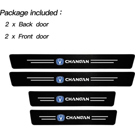 (4 pièces) Seuil de porte latéral autocollant en fibre de carbone anti-rayures et imperméable pour Changan CS25 CS35 CS55 CS75 CS85 CS95 (1/3)