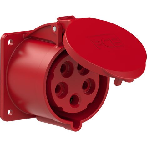 Presa a pannello dritta 32A 400V 3P+Z+N 75x75mm IP44 (1/4)