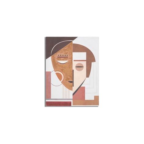 Tableau mural fait main visage ethnique cm 60x2,7x80 (1/5)