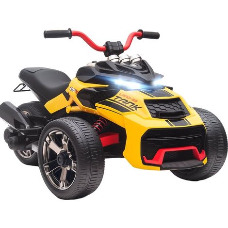 Quad elettrico per bambini 12V giallo con MP3, clacson, 2 velocità e luci LED MODENUIT (1/5)