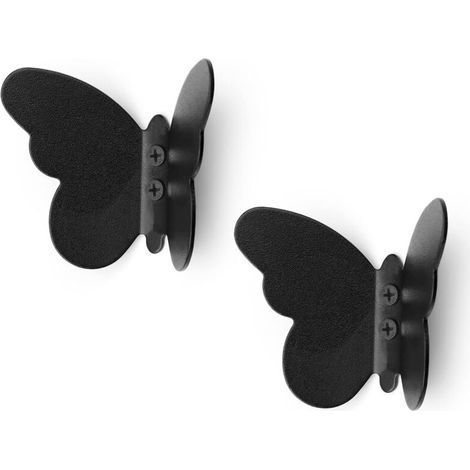 CSPARCV 2-teiliges Tierhaken-Set, Doppelhaken-Garderobe, Haken aus mattschwarzem Edelstahl für Schlafzimmer, Kleiderschrank, Badezimmer (1/4)