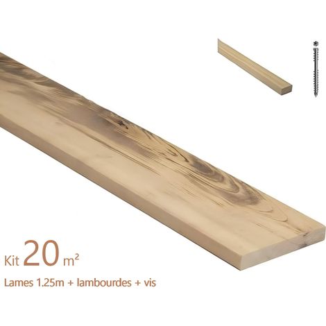 Kit terrasse de 20m² en bois exotique MUIRACATIARA TIGERWOOD Longueur des lames : 1250mm (1/5)