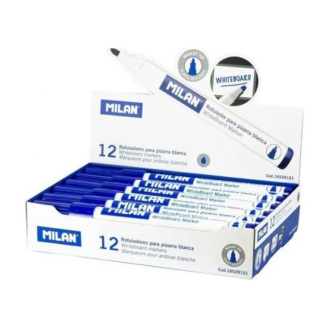 Scatola con 12 pennarelli Blu Ø4,7mm per lavagna Milano