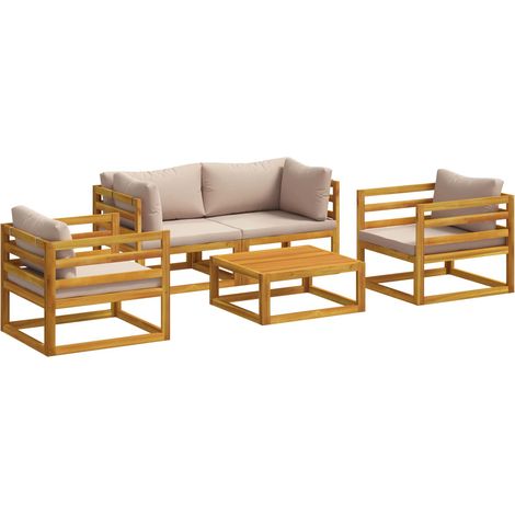 5-teiliges Garten-Lounge-Set Modular Natur Massivholz Akazie vidaXL (1/5)