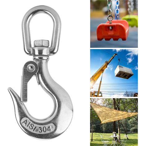 Hebehaken aus Edelstahl 304, Universalhaken, Greifhaken, Drehhaken, Zughaken, 650 kg (1/5)