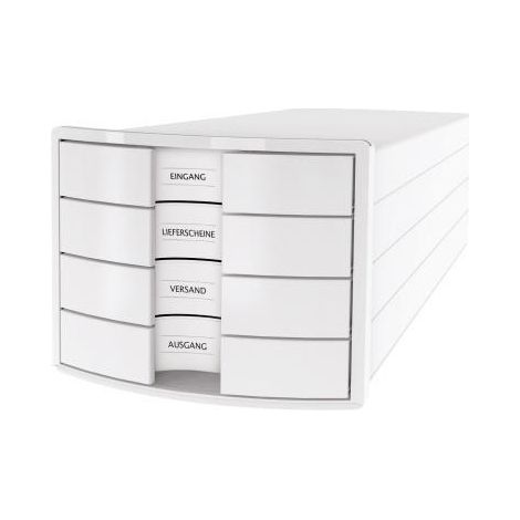 Schubladenbox IMPULS 4 Schubladen DIN A4 DIN C4 Polystyrol Gehäusefarbe: weiß Farbe der Schublade: weiß (1/4)