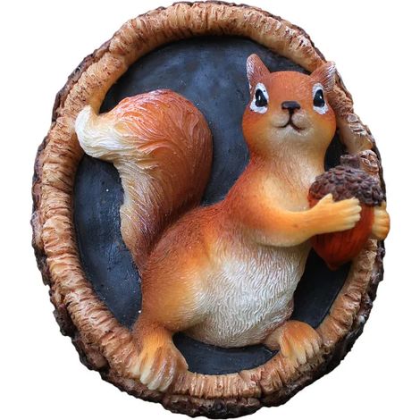 Figurine d'écureuil en résine, décoration animale pour terrasse et jardin. (1/5)