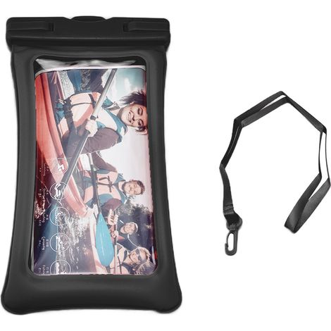 TPU Universal Floating Waterproof Phone Bag Pouch Cover with Lanyard for Below 7.2‑inch PhoneBlack (1/5)