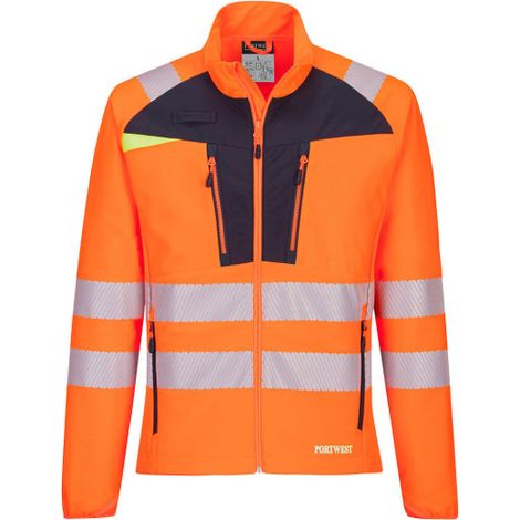 Camiseta de alta visibilidad Base Layer DX4 con cremallera, cintas reflectantes segmentadas DX481 XL Naranja/Negro