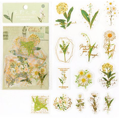 30 autocollants fleurs uniques exquis esthétiques tendance floraux pour journal intime carnet sauvages (1/5)