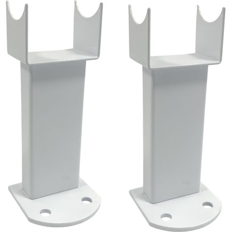Oval Tube Radiator Support Feet Pair White Freestanding Floor Mounted Suitable for Single & Double Oval Tubes