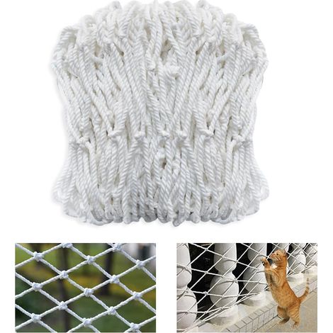 Filet de Securite Enfant 1.5 X 3 M,Filet Garde Corps Nylon,Filet Anti Chute Escalier,Filet Corde Exterieur,Filet de Protection Balcon Chat,Grillage Fenetre Chat pour Enfants, Animaux (1/5)