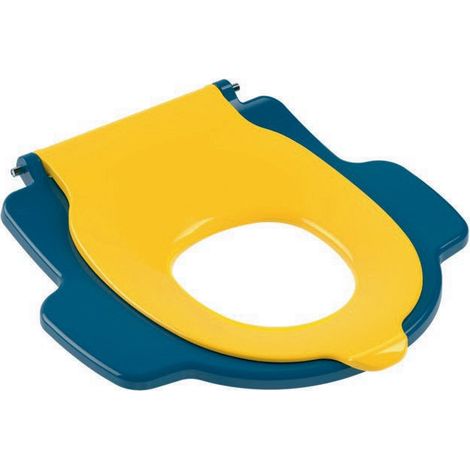 Abattant de toilettes VB O.novo Kids 406x406x59mm Ovale Jaune Soleil/Bleu Océan (1/4)